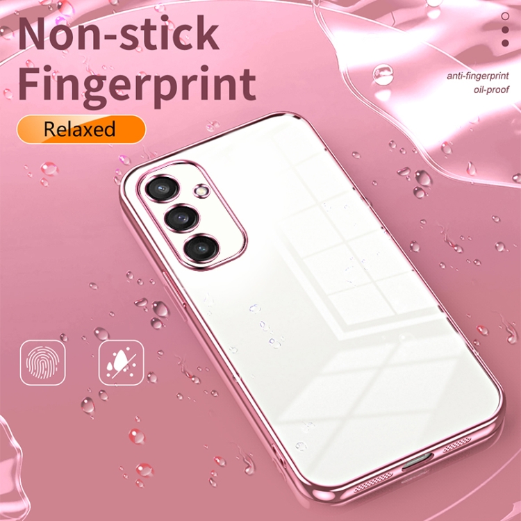 For Samsung Galaxy S25 5G Transparent Plating Fine Hole Phone Case(Purple) For Samsung Galaxy S25 5G Transparent Plating Fine Hole Phone Case(Purple)