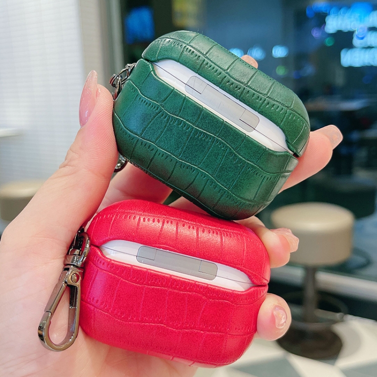 For AirPods Pro 2 Crocodile Texture Earphone Protective Case(Dark Green) For AirPods Pro 2 Crocodile Texture Earphone Protective Case(Dark Green)