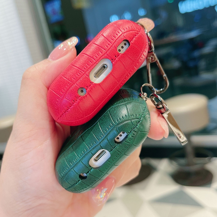 For AirPods Pro 2 Crocodile Texture Earphone Protective Case(Dark Green) For AirPods Pro 2 Crocodile Texture Earphone Protective Case(Dark Green)