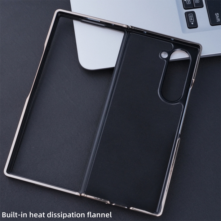 For Samsung Galaxy Z Fold6 Plating Frame PU Fold Phone Case with Pen(Green) For Samsung Galaxy Z Fold6 Plating Frame PU Fold Phone Case with Pen(Green)