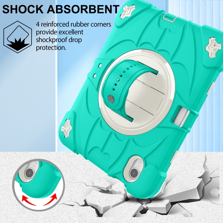 For iPad mini 6 / mini 2024 Bat Hand Grip Turntable Stand Tablet Case(Mint Green White) For iPad mini 6 / mini 2024 Bat Hand Grip Turntable Stand Tablet Case(Mint Green White)