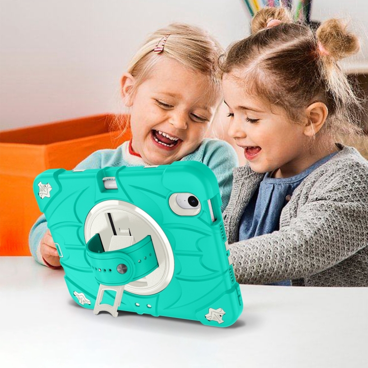 For iPad mini 6 / mini 2024 Bat Hand Grip Turntable Stand Tablet Case(Mint Green White) For iPad mini 6 / mini 2024 Bat Hand Grip Turntable Stand Tablet Case(Mint Green White)
