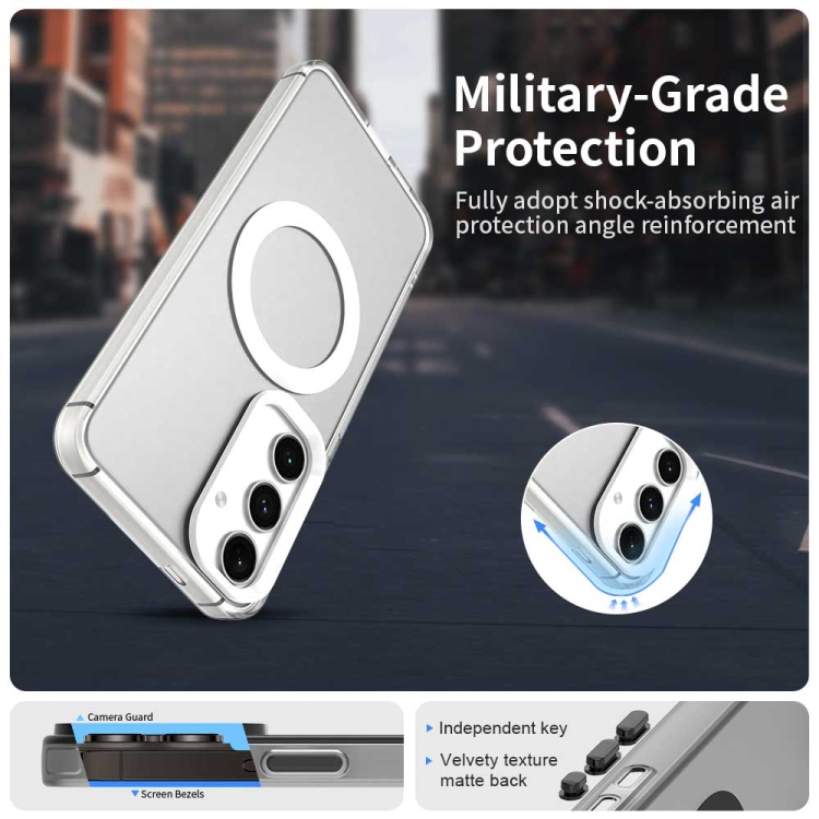 For Samsung Galaxy S25 5G Candy Magsafe PC Hybrid TPU Phone Case(White) For Samsung Galaxy S25 5G Candy Magsafe PC Hybrid TPU Phone Case(White)