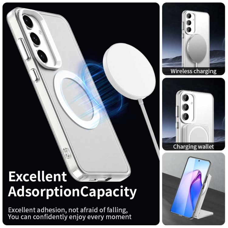 For Samsung Galaxy S25 5G Candy Magsafe PC Hybrid TPU Phone Case(White) For Samsung Galaxy S25 5G Candy Magsafe PC Hybrid TPU Phone Case(White)