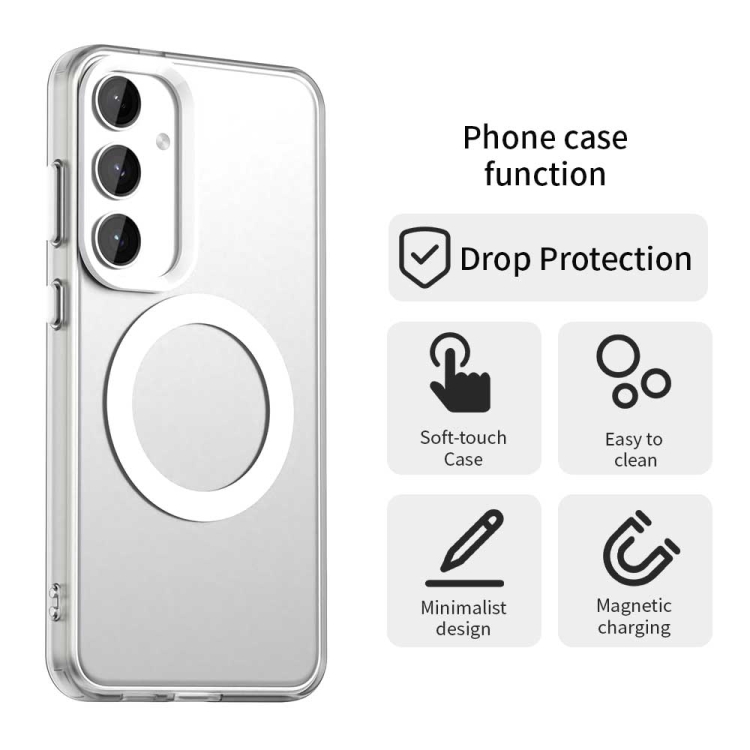 For Samsung Galaxy S25 5G Candy Magsafe PC Hybrid TPU Phone Case(White) For Samsung Galaxy S25 5G Candy Magsafe PC Hybrid TPU Phone Case(White)