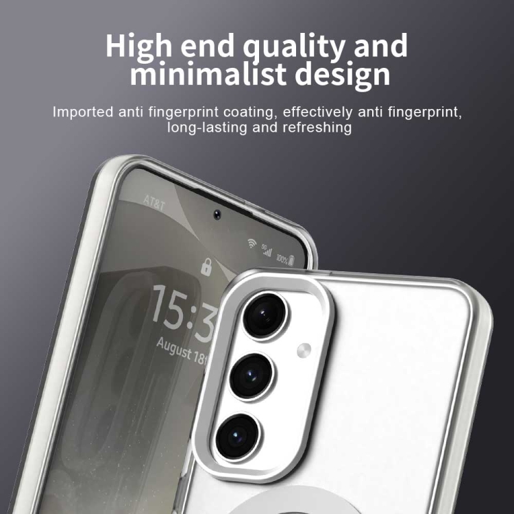 For Samsung Galaxy S25 5G Candy Magsafe PC Hybrid TPU Phone Case(White) For Samsung Galaxy S25 5G Candy Magsafe PC Hybrid TPU Phone Case(White)