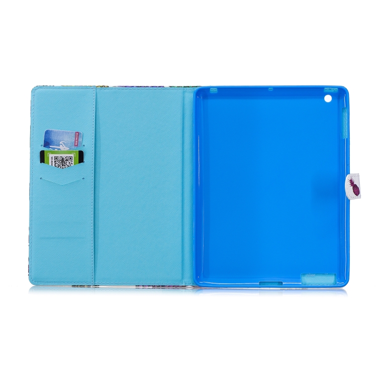 For iPad 4 / 3 / 2 Stitching Horizontal Flip Leather Case with Holder & Card Slots & Sleep / Wake-up Function(Colored Pineapple) For iPad 4 / 3 / 2 Stitching Horizontal Flip Leather Case with Holder & Card Slots & Sleep / Wake-up Function(Colored Pineapple)