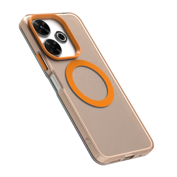 For Redmi 13 5G Candy Magsafe PC Hybrid TPU Phone Case(Orange)