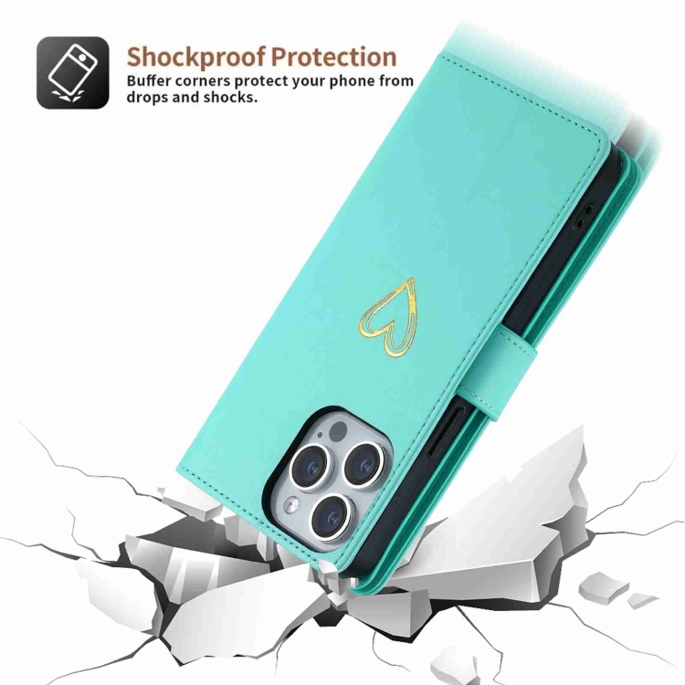 For iPhone 14 Plus POLA Love Multi-Card Slots Zipper Wallet Leather Phone Case(Light Green) For iPhone 14 Plus POLA Love Multi-Card Slots Zipper Wallet Leather Phone Case(Light Green)