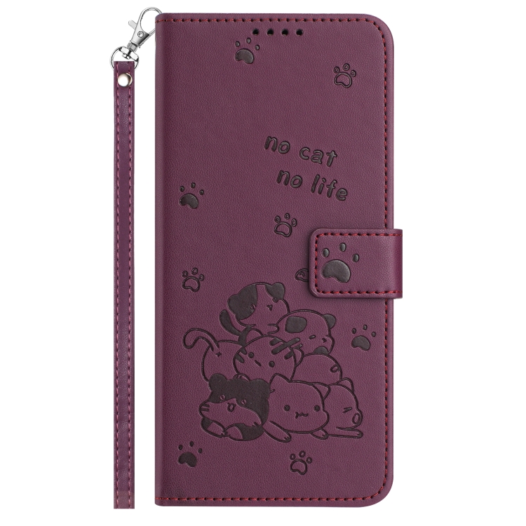 For Samsung Galaxy S24 Ultra 5G Embossed Kitten Phone Leather Case with Lanyard(Wine Red) For Samsung Galaxy S24 Ultra 5G Embossed Kitten Phone Leather Case with Lanyard(Wine Red)