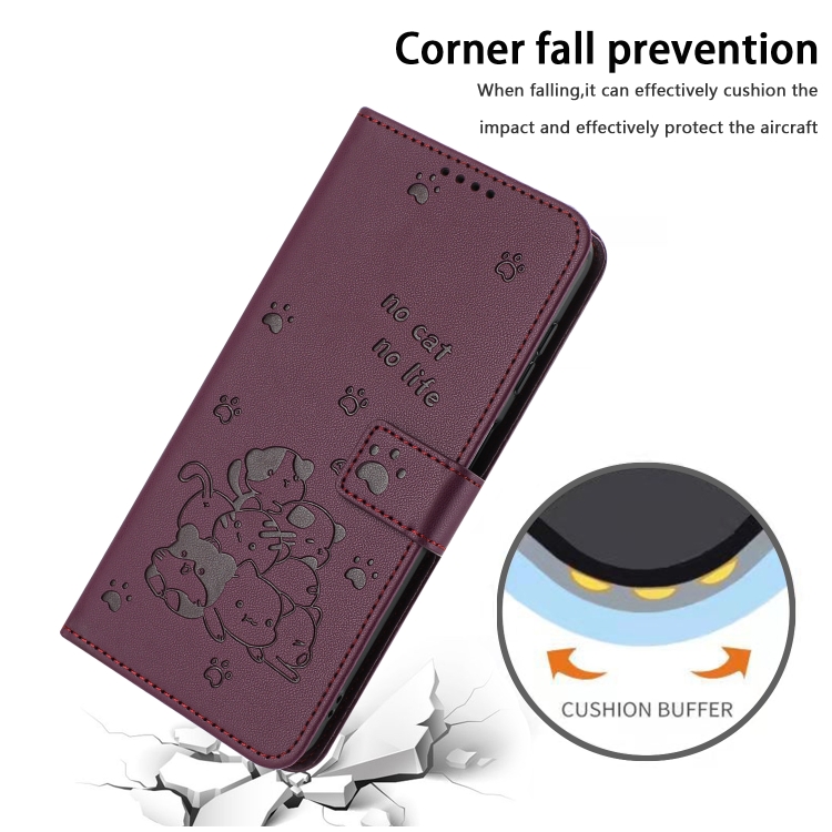 For Samsung Galaxy S24 Ultra 5G Embossed Kitten Phone Leather Case with Lanyard(Wine Red) For Samsung Galaxy S24 Ultra 5G Embossed Kitten Phone Leather Case with Lanyard(Wine Red)