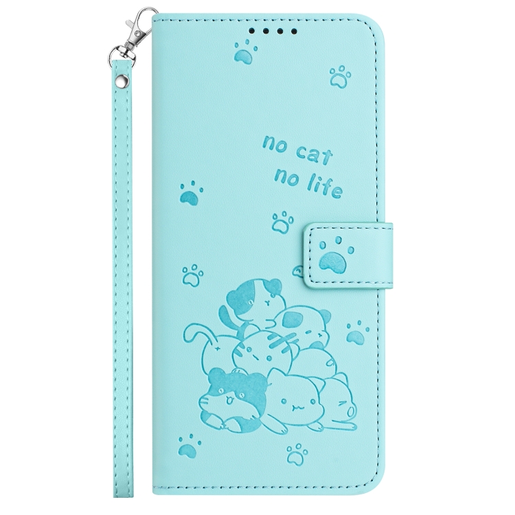 For Samsung Galaxy S25+ / S24+ 5G Embossed Kitten Phone Leather Case with Lanyard(Mint Green) For Samsung Galaxy S25+ / S24+ 5G Embossed Kitten Phone Leather Case with Lanyard(Mint Green)