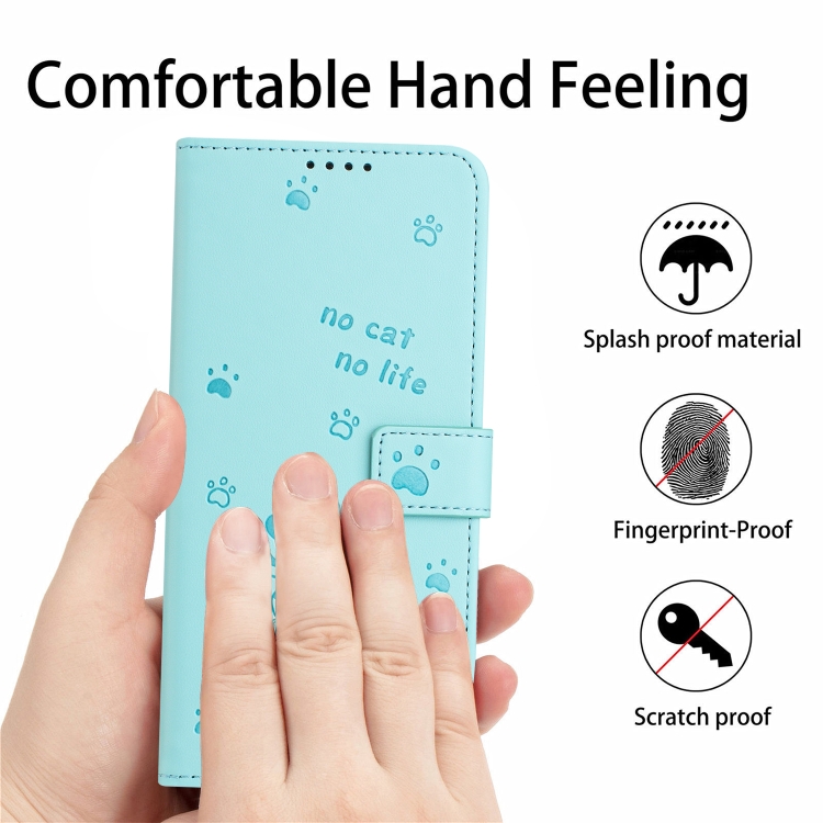 For Samsung Galaxy S25+ / S24+ 5G Embossed Kitten Phone Leather Case with Lanyard(Mint Green) For Samsung Galaxy S25+ / S24+ 5G Embossed Kitten Phone Leather Case with Lanyard(Mint Green)
