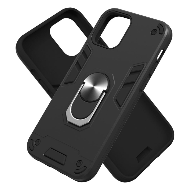 For iPhone 12 / 12 Pro Armour Series PC + TPU Protective Case with Ring Holder(Black) For iPhone 12 / 12 Pro Armour Series PC + TPU Protective Case with Ring Holder(Black)