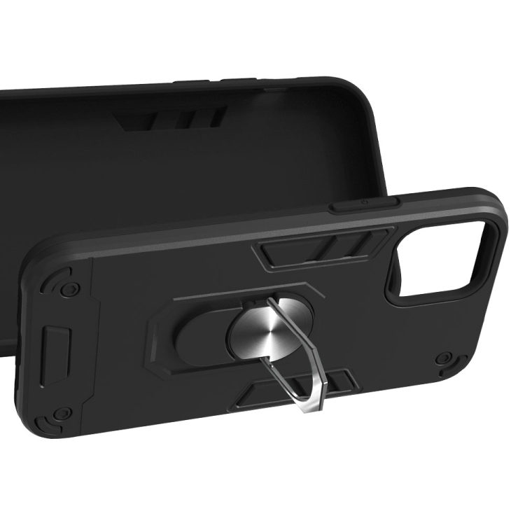 For iPhone 12 / 12 Pro Armour Series PC + TPU Protective Case with Ring Holder(Black) For iPhone 12 / 12 Pro Armour Series PC + TPU Protective Case with Ring Holder(Black)