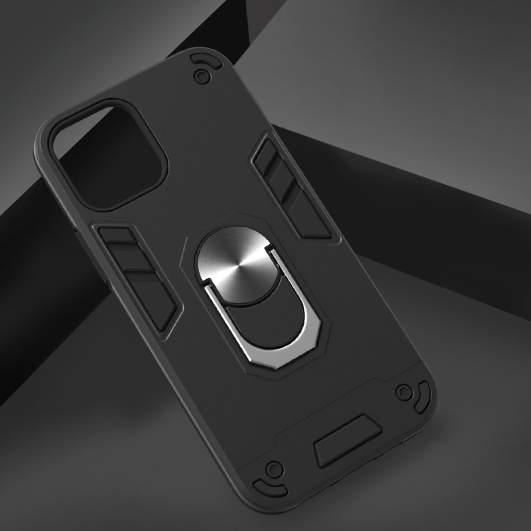For iPhone 12 / 12 Pro Armour Series PC + TPU Protective Case with Ring Holder(Black) For iPhone 12 / 12 Pro Armour Series PC + TPU Protective Case with Ring Holder(Black)