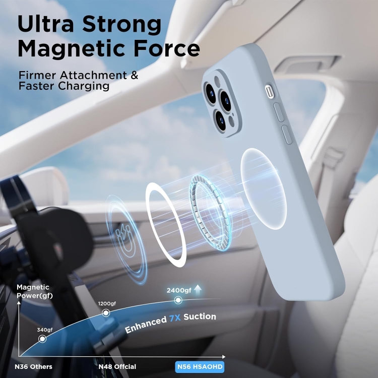 For iPhone 16 Plus Silicone Suction Cup MagSafe Phone Case with Screen Film(Sierra Blue) For iPhone 16 Plus Silicone Suction Cup MagSafe Phone Case with Screen Film(Sierra Blue)