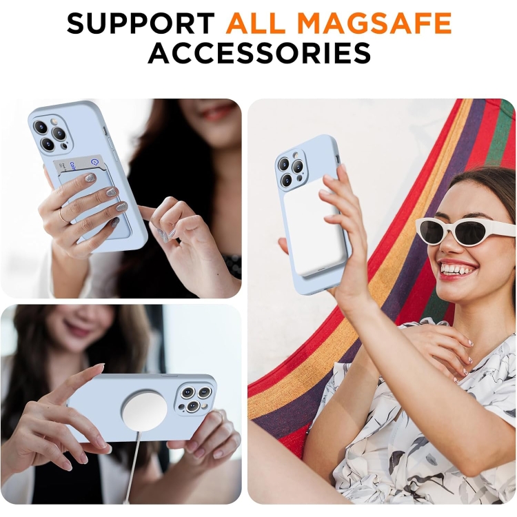 For iPhone 14 Pro Silicone Suction Cup MagSafe Phone Case with Screen Film(Sierra Blue) For iPhone 14 Pro Silicone Suction Cup MagSafe Phone Case with Screen Film(Sierra Blue)