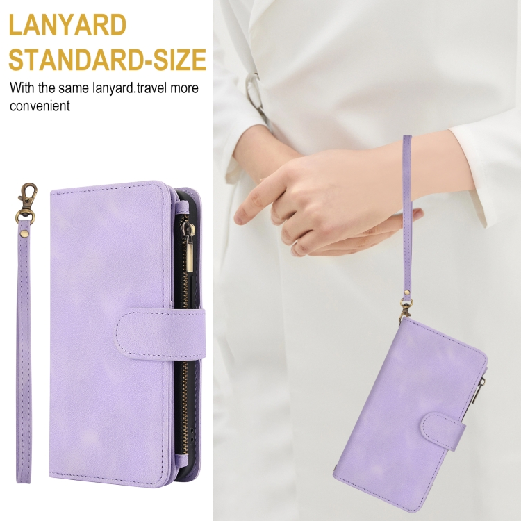 For Samsung Galaxy S22+ 5G Dream 9-Card Zipper Wallet RFID Leather Phone Case with Lanyard(Purple) For Samsung Galaxy S22+ 5G Dream 9-Card Zipper Wallet RFID Leather Phone Case with Lanyard(Purple)