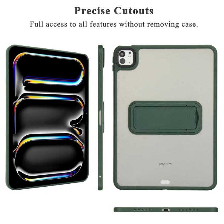 For iPad Air 5 / 4 10.9 inch Skin Feel Holder PC Hybrid TPU Tablet Case(Dark Green) For iPad Air 5 / 4 10.9 inch Skin Feel Holder PC Hybrid TPU Tablet Case(Dark Green)