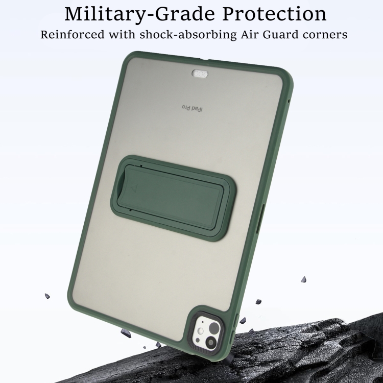 For iPad Air 5 / 4 10.9 inch Skin Feel Holder PC Hybrid TPU Tablet Case(Dark Green) For iPad Air 5 / 4 10.9 inch Skin Feel Holder PC Hybrid TPU Tablet Case(Dark Green)
