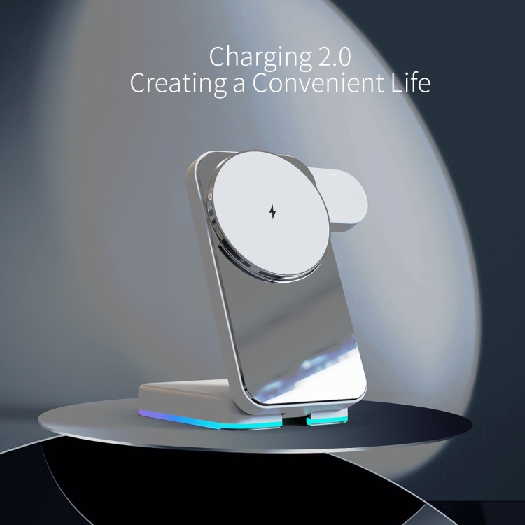 H62 RGB LED Light 3 in 1 Foldable Wireless Charger(Black) H62 RGB LED Light 3 in 1 Foldable Wireless Charger(Black)