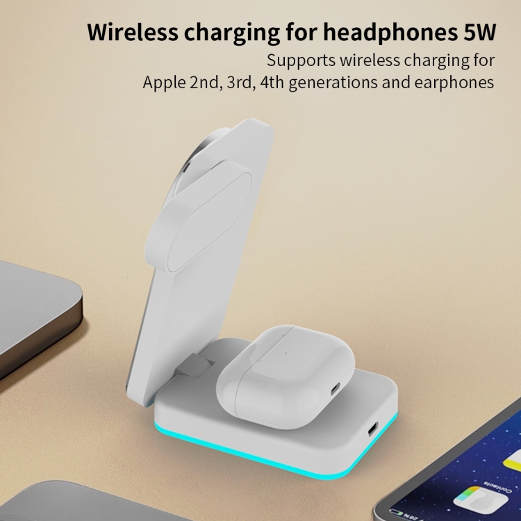 H62 RGB LED Light 3 in 1 Foldable Wireless Charger(Black) H62 RGB LED Light 3 in 1 Foldable Wireless Charger(Black)