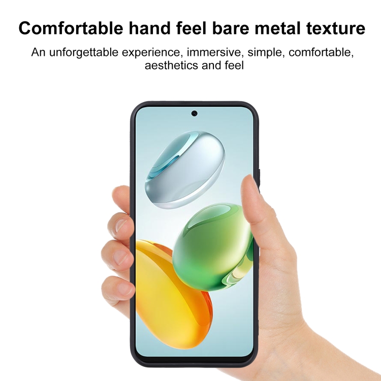 SEAHAI Cover For Honor X7c / Honor 200 Smart 5G With Magnetic Adsorption Function, Ultra Thin Soft Liquid Silicone Case, Elegant Matte TPU Bumper Shockproof Case – Black - View #4