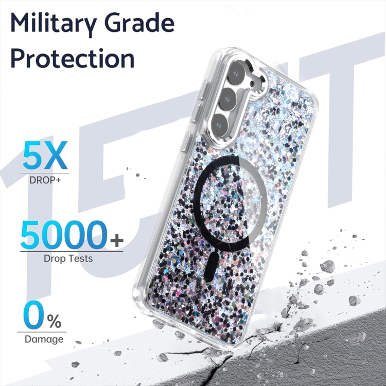 For Samsung Galaxy S23+ 5G Epoxy Glitter MagSafe Magnetic TPU Phone Case(Pink) For Samsung Galaxy S23+ 5G Epoxy Glitter MagSafe Magnetic TPU Phone Case(Pink)