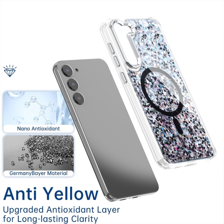 For Samsung Galaxy S23+ 5G Epoxy Glitter MagSafe Magnetic TPU Phone Case(Pink) For Samsung Galaxy S23+ 5G Epoxy Glitter MagSafe Magnetic TPU Phone Case(Pink)
