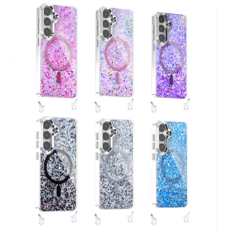 For Samsung Galaxy S24 5G Epoxy Glitter MagSafe Magnetic TPU Phone Case(Blue) For Samsung Galaxy S24 5G Epoxy Glitter MagSafe Magnetic TPU Phone Case(Blue)