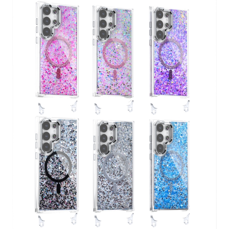 For Samsung Galaxy S24 Ultra 5G Epoxy Glitter MagSafe Magnetic TPU Phone Case(Black)