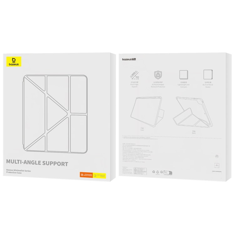 For iPad Pro 11 2024 Baseus Minimalist Series Y-shaped Tri-fold Leather Tablet Case(White) For iPad Pro 11 2024 Baseus Minimalist Series Y-shaped Tri-fold Leather Tablet Case(White)