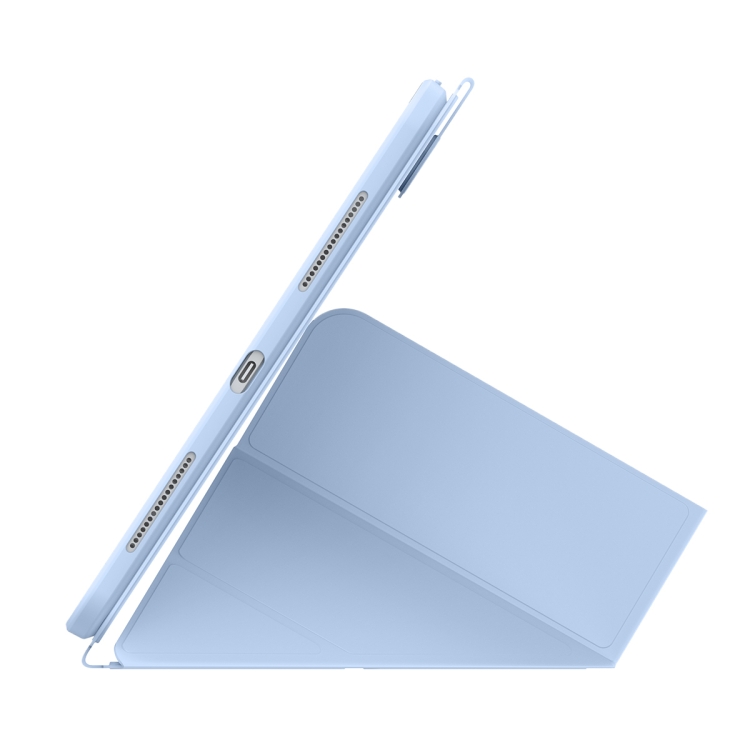 For iPad Pro 11 2024 Baseus Minimalist Series Y-shaped Tri-fold Magnetic Leather Tablet Case(Blue)