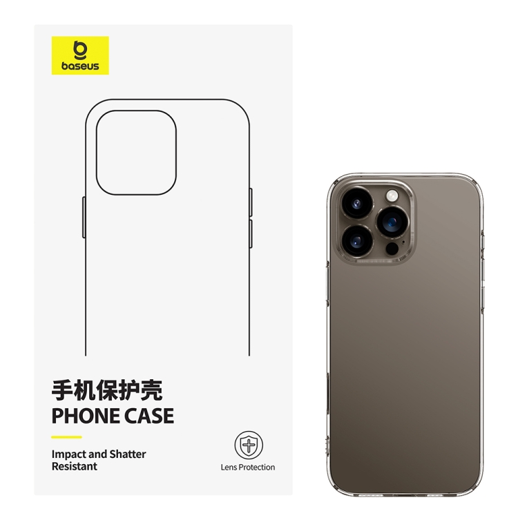 For iPhone 16 Pro Max Baseus Simple Series Phone Case with Lens Protector(Transparent) For iPhone 16 Pro Max Baseus Simple Series Phone Case with Lens Protector(Transparent)