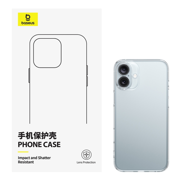 For iPhone 16 Baseus Simple Series Phone Case with Lens Protector(Transparent) For iPhone 16 Baseus Simple Series Phone Case with Lens Protector(Transparent)