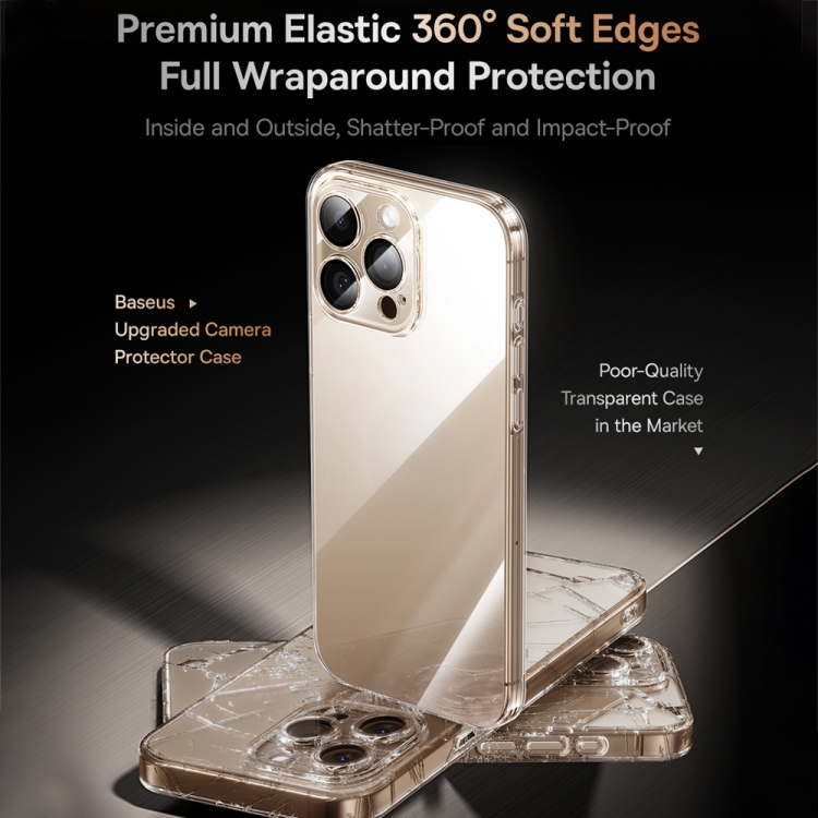 For iPhone 16 Pro Baseus Simple Series Phone Case with Lens Protector(Transparent) For iPhone 16 Pro Baseus Simple Series Phone Case with Lens Protector(Transparent)