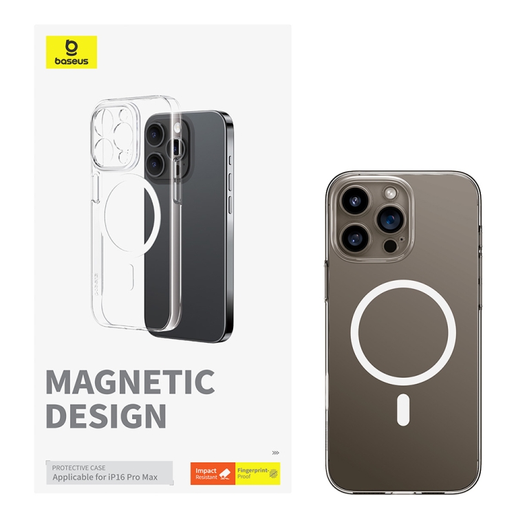 For iPhone 16 Pro Max Baseus Crystal Series Magsafe Magnetic Phone Case(Transparent) For iPhone 16 Pro Max Baseus Crystal Series Magsafe Magnetic Phone Case(Transparent)