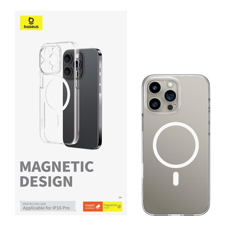 For iPhone 16 Pro Baseus Crystal Series Magsafe Magnetic Phone Case(Transparent) For iPhone 16 Pro Baseus Crystal Series Magsafe Magnetic Phone Case(Transparent)