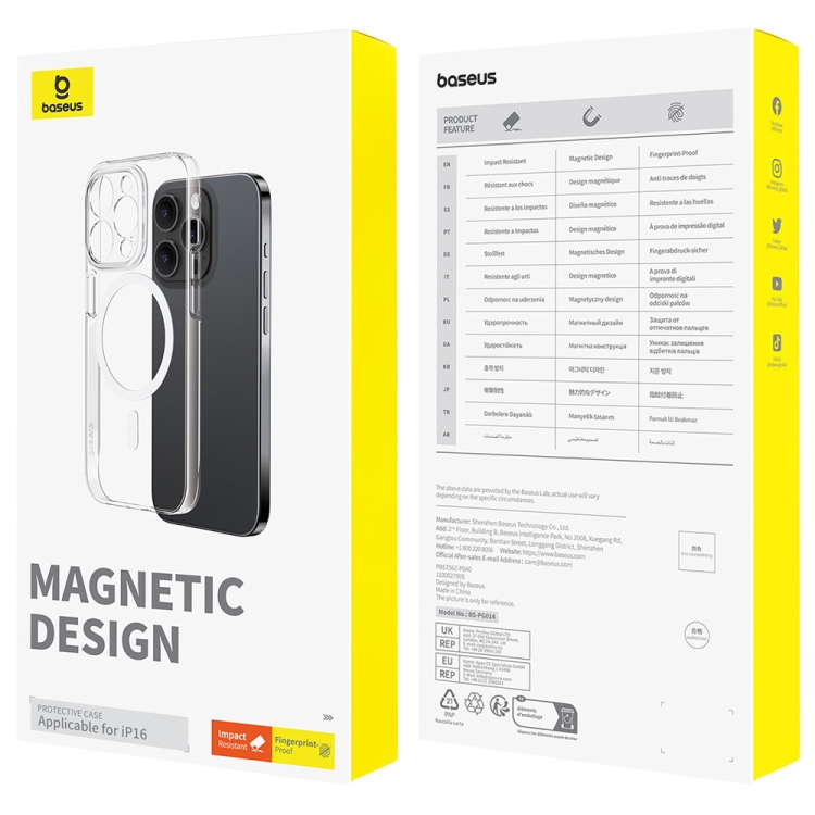 For iPhone 16 Pro Baseus Crystal Series Magsafe Magnetic Phone Case(Transparent) For iPhone 16 Pro Baseus Crystal Series Magsafe Magnetic Phone Case(Transparent)