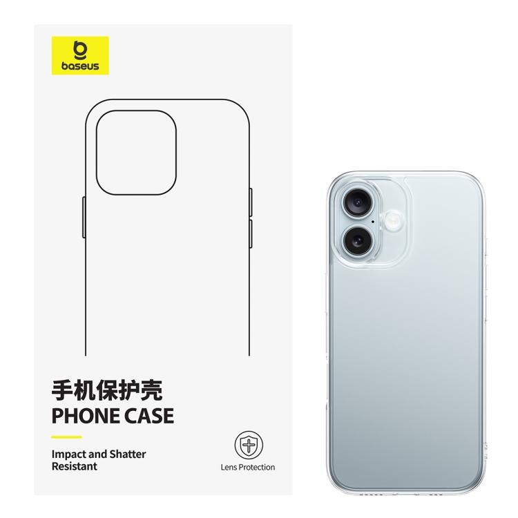 For iPhone 16 Baseus Corning Series Glass Phone Case(Transparent) For iPhone 16 Baseus Corning Series Glass Phone Case(Transparent)