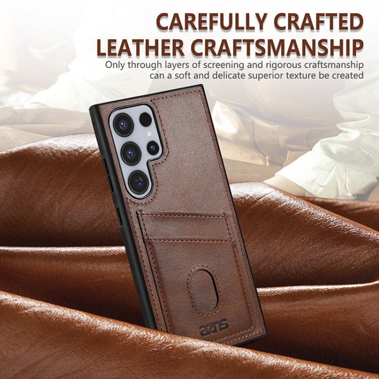 For Samsung Galaxy S24 Ultra 5G AZNS K1 Series Card Slot Business Phone Case(Brown) For Samsung Galaxy S24 Ultra 5G AZNS K1 Series Card Slot Business Phone Case(Brown)