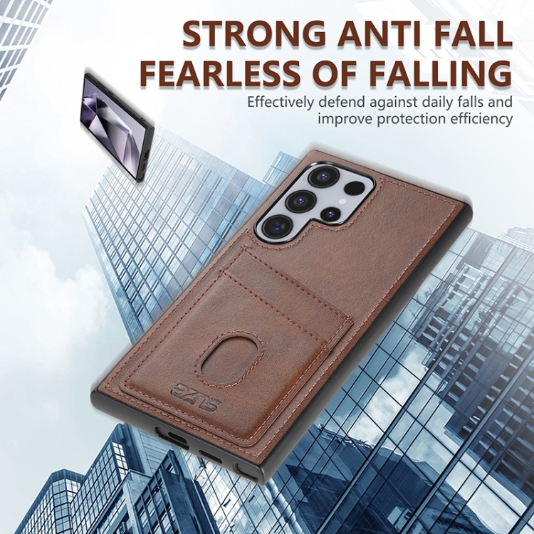 For Samsung Galaxy S24 Ultra 5G AZNS K1 Series Card Slot Business Phone Case(Brown) For Samsung Galaxy S24 Ultra 5G AZNS K1 Series Card Slot Business Phone Case(Brown)