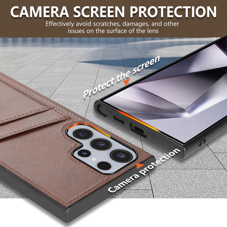 For Samsung Galaxy S24 Ultra 5G AZNS K1 Series Card Slot Business Phone Case(Brown) For Samsung Galaxy S24 Ultra 5G AZNS K1 Series Card Slot Business Phone Case(Brown)