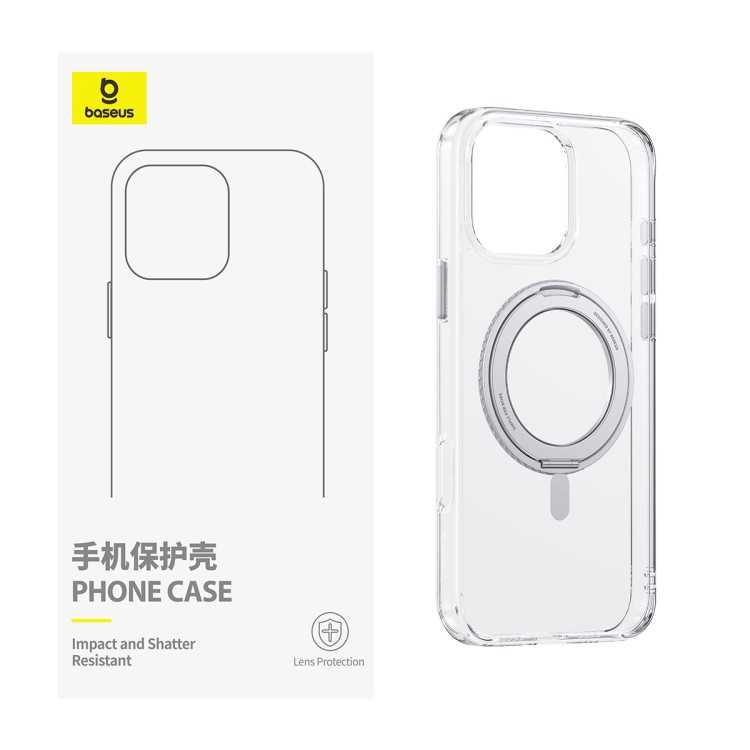 For iPhone 16 Pro Baseus SkyRing Series 360 Ring Holder Magsafe Phone Case(Transparent) For iPhone 16 Pro Baseus SkyRing Series 360 Ring Holder Magsafe Phone Case(Transparent)