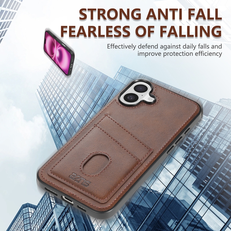 For iPhone 16 AZNS K1 Series Card Slot Business Phone Case(Black) For iPhone 16 AZNS K1 Series Card Slot Business Phone Case(Black)