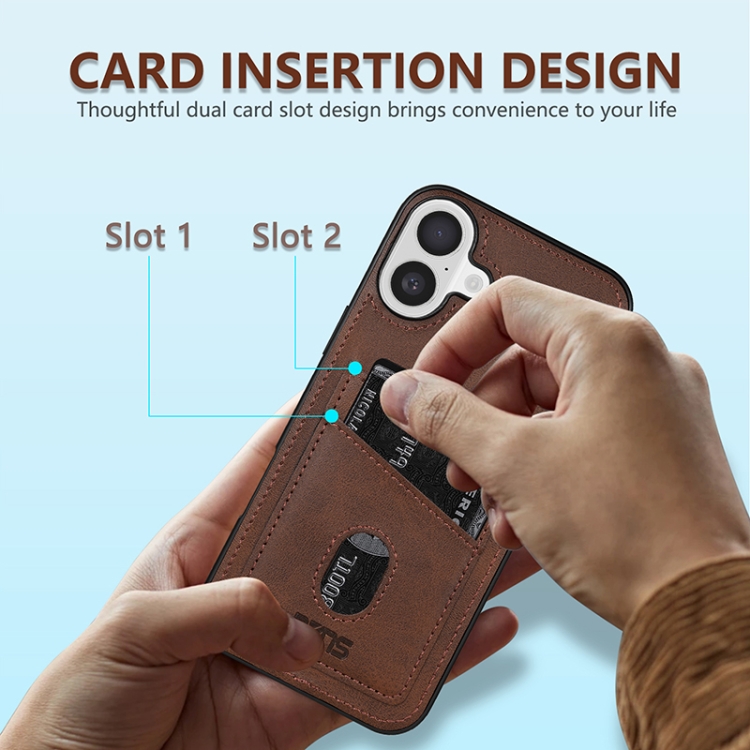 For iPhone 16 AZNS K1 Series Card Slot Business Phone Case(Black) For iPhone 16 AZNS K1 Series Card Slot Business Phone Case(Black)