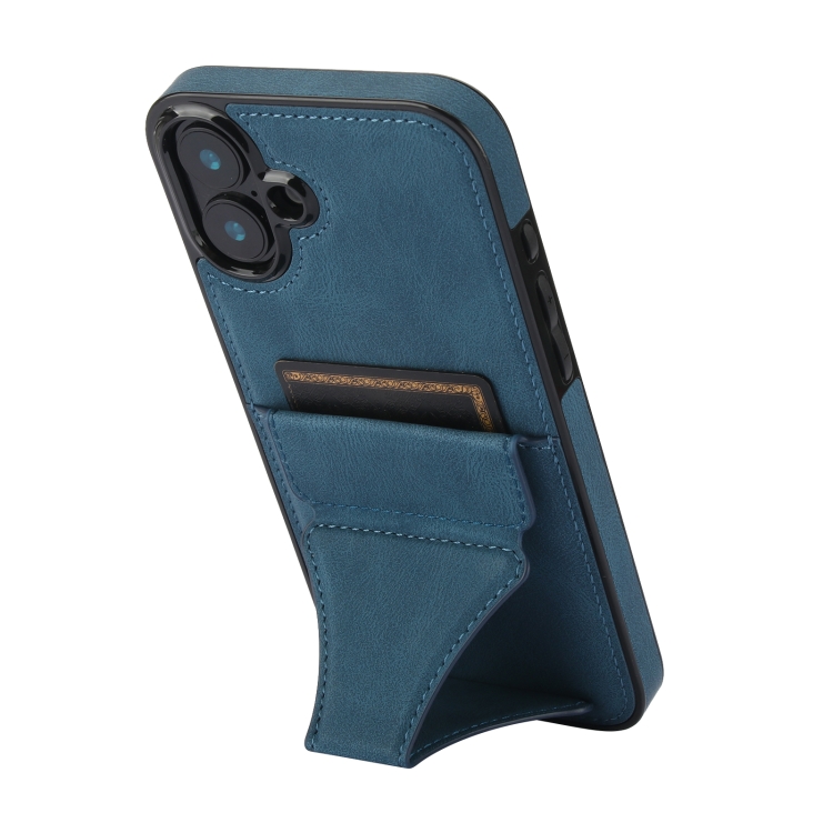 For iPhone 16 Plus Ultra-thin Shockproof Phone Protective Case with Holder(Blue) For iPhone 16 Plus Ultra-thin Shockproof Phone Protective Case with Holder(Blue)