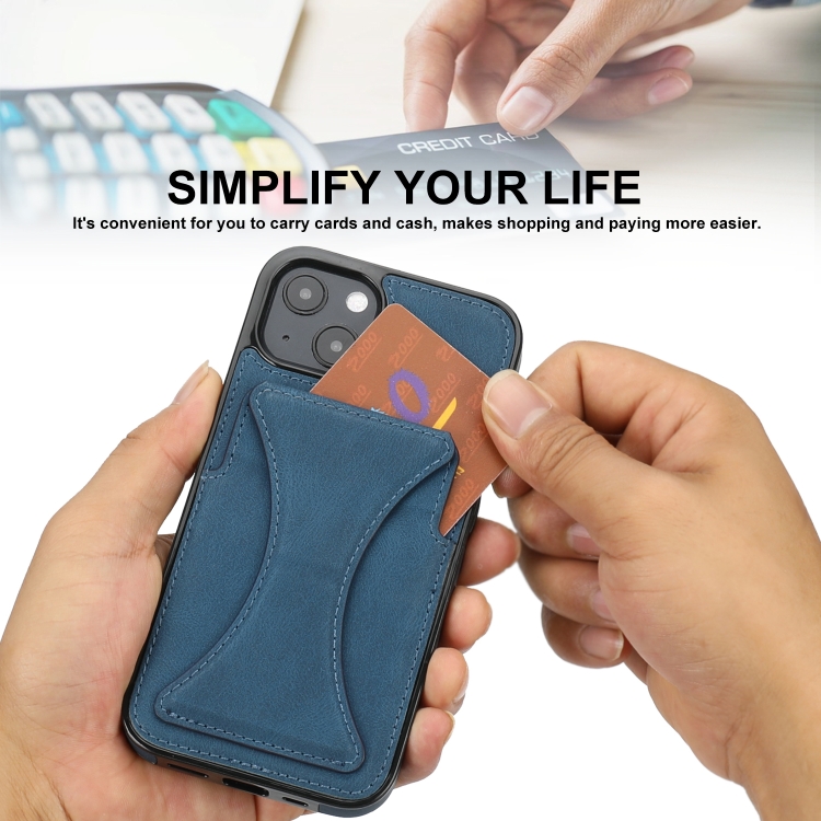 For iPhone 15 Ultra-thin Shockproof Phone Protective Case with Holder(Blue) For iPhone 15 Ultra-thin Shockproof Phone Protective Case with Holder(Blue)
