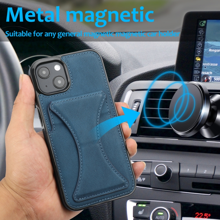 For iPhone 15 Ultra-thin Shockproof Phone Protective Case with Holder(Blue) For iPhone 15 Ultra-thin Shockproof Phone Protective Case with Holder(Blue)